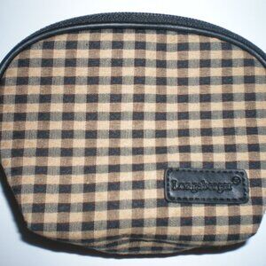 Longaberger Zip Pouch - Black + Brown Gingham